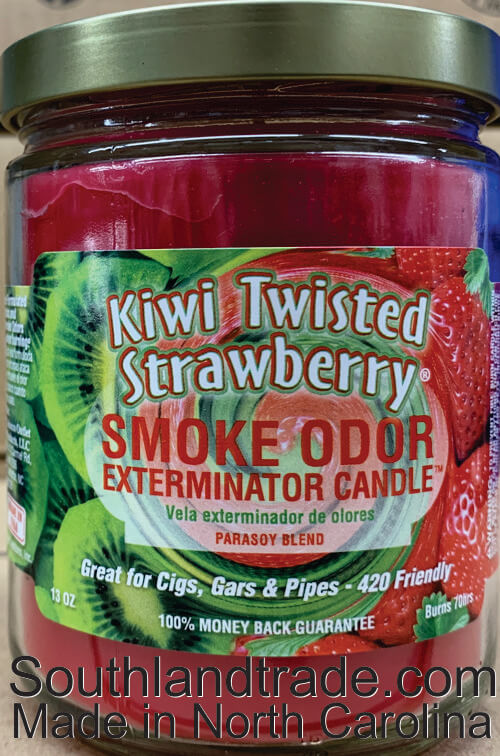 Southland Trade Smoke Odor Exterminator Candle Kiwi Twisted Strawberry
